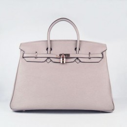 Hermes Birkin 40Cm Togo Leather Handbags Grey Gold